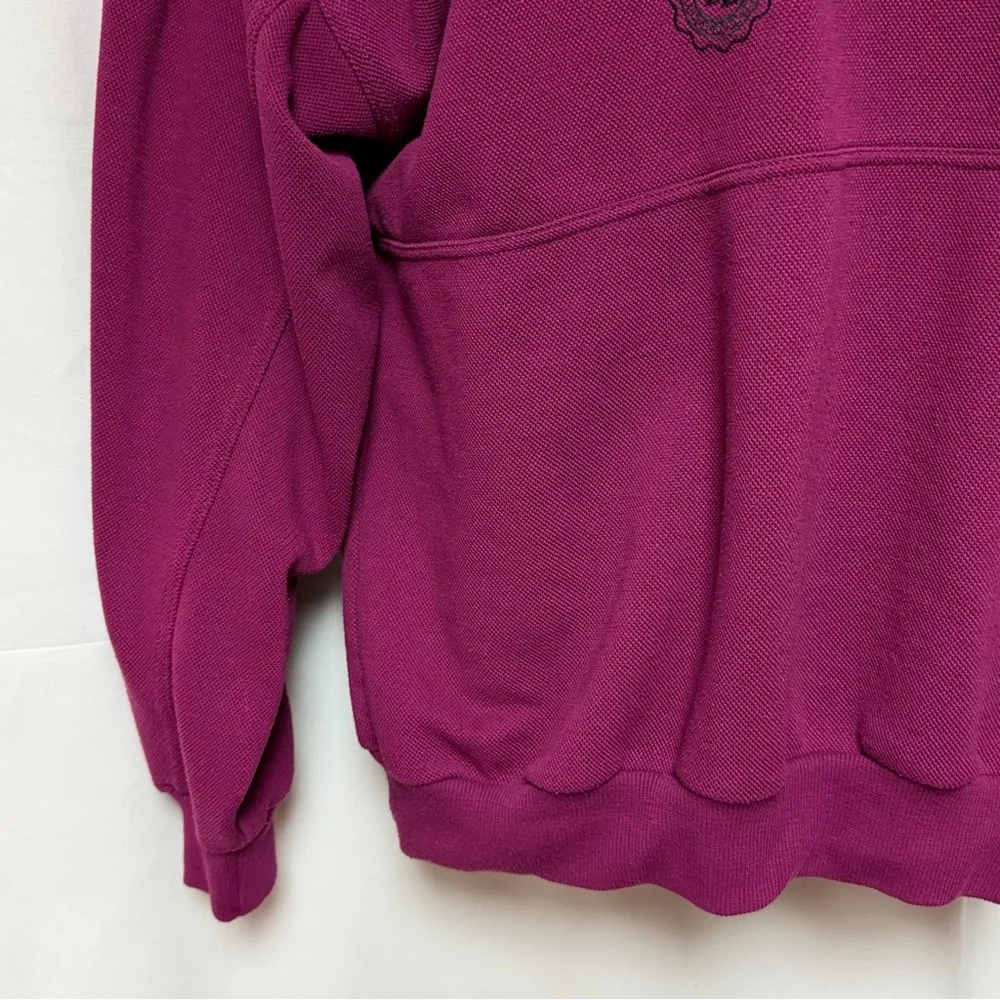 Vintage Bugle Boy Quarter Zip Sweatshirt Mens L XL Magenta 90s Y2K Pullover - Picture 7 of 9